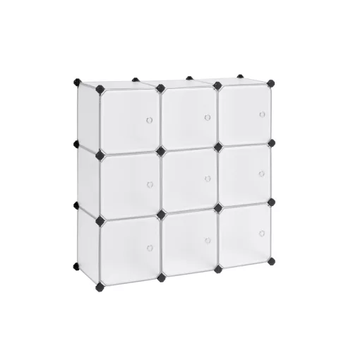 SONGMICS 9-Rekeszes Moduláris Tárolószekrény Ajtókkal Fehér