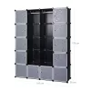 SONGMICS Moduláris Ruhásszekrény Dupla Akasztórúddal Fekete-Szürke