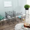 SONGMICS Moduláris Kisállat Ketrec Fémhálós Fekete 143x73x71 cm