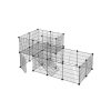 SONGMICS Moduláris Kisállat Ketrec Fémhálós Fekete 143x73x71 cm