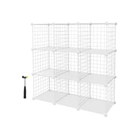 SONGMICS 9-Kockás Fém Tárolórendszer Fehér
