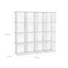 SONGMICS 16 Kockás Fém Tárolórendszer Fehér Moduláris Szekrény