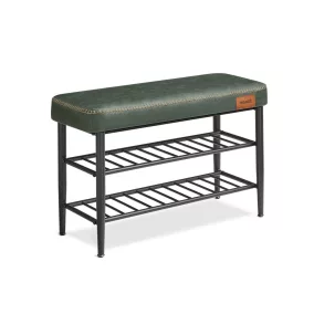   VASAGLE EKHO LSB054C01 cipős pad műbőr erdőzöld 80 x 30 x 50 cm