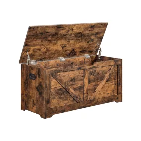   VASAGLE Tároló Pad Biztonsági Zsanérokkal Rusztikus Barna 100 x 40 x 46 cm