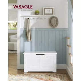   VASAGLE LSB063T14 Tároló Pad Forgácslap Fehér Biztonsági Zsanérokkal