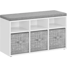   VASAGLE Multifunkciós Cipőspad Tárolódobozokkal Fehér-Szürke