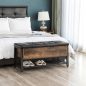VASAGLE Industrial Chesterfield Cipőtároló Pad Műbőr Ülőfelülettel