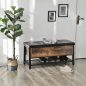 VASAGLE Industrial Chesterfield Cipőtároló Pad Műbőr Ülőfelülettel