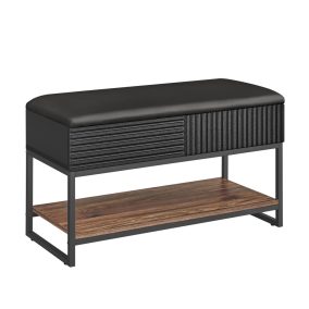 VASAGLE Modern Cipőspad Tárolóval Fekete-Dió