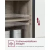 VASAGLE Vidéki Stílusú Tárolószekrény Tolóajtókkal Szürke-Fekete
