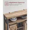 VASAGLE LSC092B50 Tálalószekrény Forgácslap és Acél Természetes-Fekete Csúszó Ajtókkal