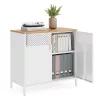 SONGMICS álló tárolószekrény ajtóval, állítható polccal, forgácslap és acél, fehér