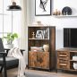   VASAGLE Ipari Stílusú Állószekrény Rusztikus Barna-Fekete Tárolószekrény