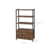 VASAGLE LOWELL Ipari Könyvespolc Tárolószekrénnyel Rusztikus Barna