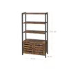 VASAGLE LOWELL Ipari Könyvespolc Tárolószekrénnyel Rusztikus Barna