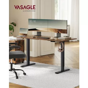   VASAGLE LSD021B01 Elektromos Állítható Magasságú Asztalváz Acél Tintafekete