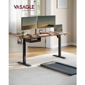   VASAGLE LSD116X01 Elektromos Állítható Magasságú Íróasztal Vintage Barna/Fekete