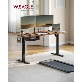   VASAGLE LSD116X01 Elektromos Állítható Magasságú Íróasztal Vintage Barna/Fekete