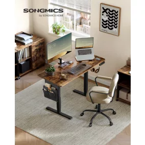   SONGMICS LSD132K01 elektromosan állítható magasságú íróasztal vintage barna fekete memóriafunkcióval