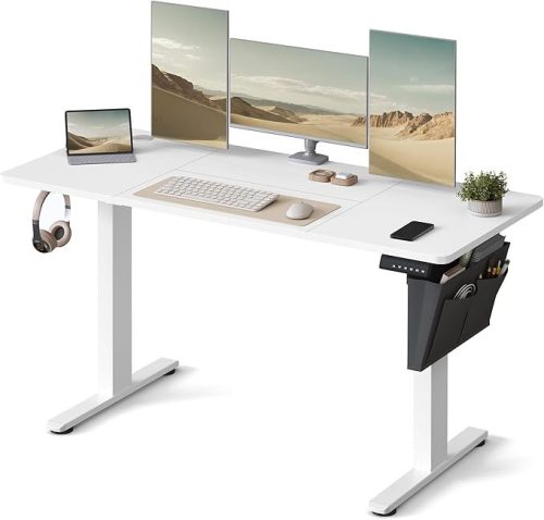 SONGMICS LSD134W01 Elektromos Állítható Magasságú Íróasztal Felhőfehér