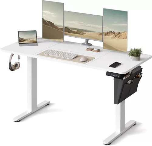 SONGMICS LSD134W01 elektromosan állítható magasságú íróasztal memóriafunkcióval felhőfehér