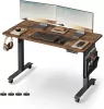 VASAGLE LSD172X01 elektromos magasságállítható íróasztal forgácslap acél Oxford szövet vintage barna 120 cm