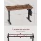   VASAGLE LSD172X01 elektromos magasságállítható íróasztal forgácslap acél Oxford szövet vintage barna 120 cm