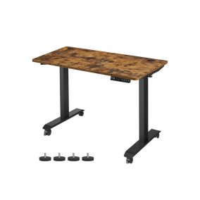   SONGMICS Állítható Magasságú Elektromos Íróasztal Vintage Barna-Fekete