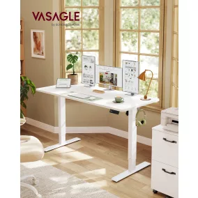   VASAGLE LSD314WZ03 elektromosan állítható magasságú íróasztal felhőfehér 140 x 60 cm