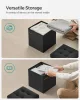 SONGMICS MINOTA összecsukható tároló ülőke vászonhatású fekete 30 x 30 x 30 cm 22 L