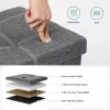 SONGMICS összecsukható tároló ülőpad 110 x 38 x 38 cm műlen sötétszürke