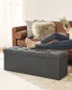 SONGMICS összecsukható tároló ülőpad 110 x 38 x 38 cm műlen sötétszürke
