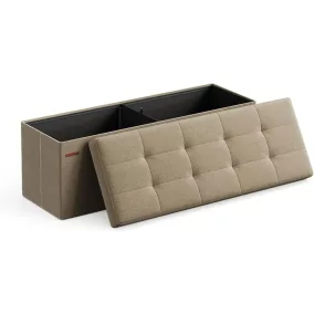 SONGMICS MAZIE Összecsukható Tárolópad 110 cm Homokbarna