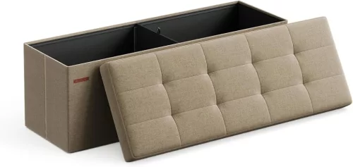 SONGMICS MAZIE Összecsukható Tárolópad 110 cm Homokbarna