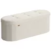 SONGMICS LSF297LH01 tároló puff bársony krémfehér 110 L