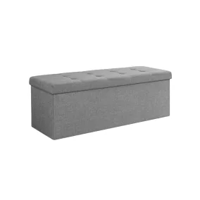   SONGMICS Chesterfield Összecsukható Tárolós Ülőpad Világosszürke