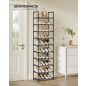   SONGMICS 10 szintes cipőtartó állvány fém vázzal szürke