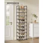   SONGMICS 10 szintes cipőtartó állvány fém vázzal szürke