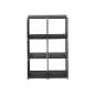   SONGMICS 6-Kockás Tárolópolc Lépcsőzetes Szoba Elválasztó Fekete