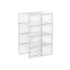 SONGMICS Átlátszó Cipőtároló Doboz Szett 8 db Egymásra Rakható PP Műanyag Fehér