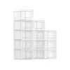 SONGMICS 12 darabos Átlátszó Cipőtároló Doboz Szett fehér PP műanyag összecsukható