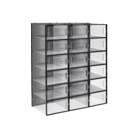   SONGMICS Átlátszó Cipősdoboz Szett 18 db Egymásra Rakható Cipőtároló Rendszerező