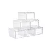 SONGMICS Átlátszó Ajtós Cipőtároló Doboz Szett Fehér 6 db
