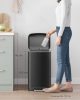 SONGMICS Pedálos Szemetes 30L Acél Konyhai Hulladékgyűjtő Fekete