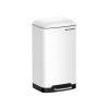 SONGMICS Elegáns 30L Pedálos Szemetes Acél Kukával Fehér