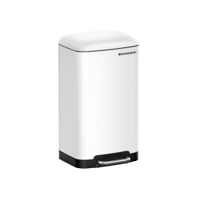   SONGMICS Elegáns 30L Pedálos Szemetes Acél Kukával Fehér