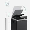 SONGMICS 2x15 literes pedálos szemeteskuka acél fekete szelektív hulladékgyűjtő