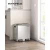 SONGMICS 2x15L Szelektív Hulladékgyűjtő Pedálos Szemetes Acél Ezüst-Fekete