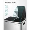 SONGMICS 2x15L Szelektív Hulladékgyűjtő Pedálos Szemetes Acél Ezüst-Fekete
