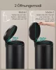 SONGMICS 30L kerek pedálos szemetes acél tintafekete soft-close fedéllel